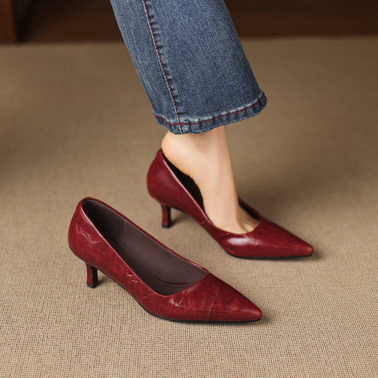 Emey Genuine Leather Heels