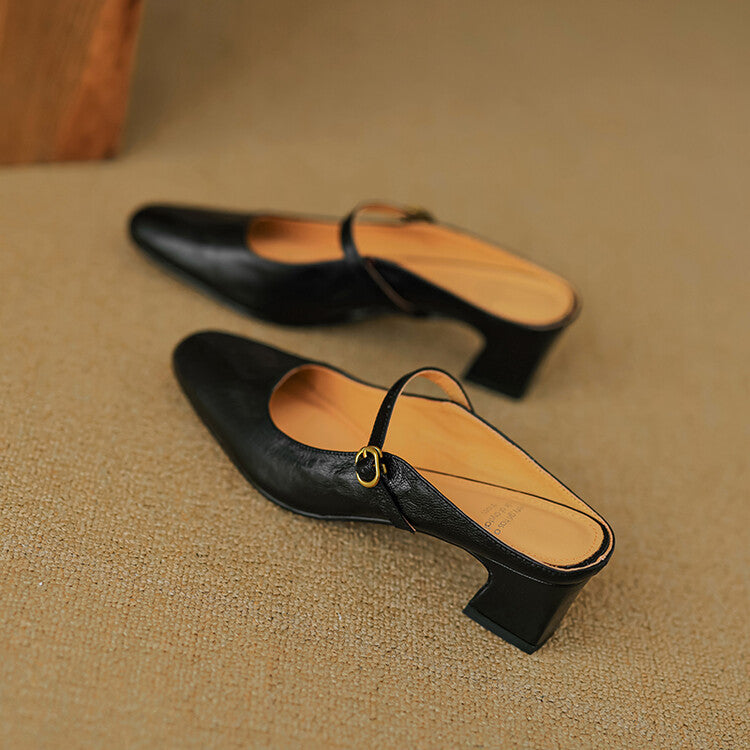 Zaya Genuine Leather Mules