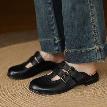 Adria Genuine Leather Mules