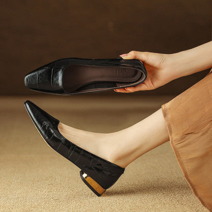 Celene Genuine Leather Heels