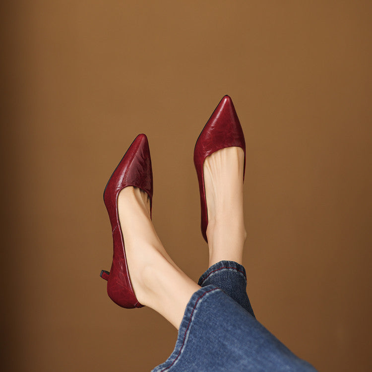 Emey Genuine Leather Heels