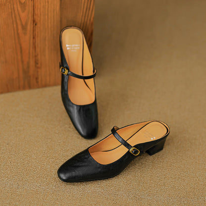 Zaya Genuine Leather Mules
