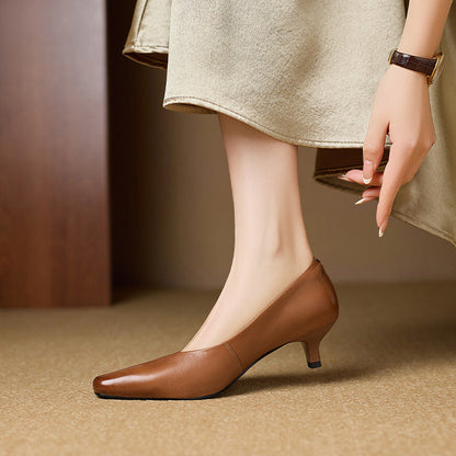 Elara Genuine Leather Heels