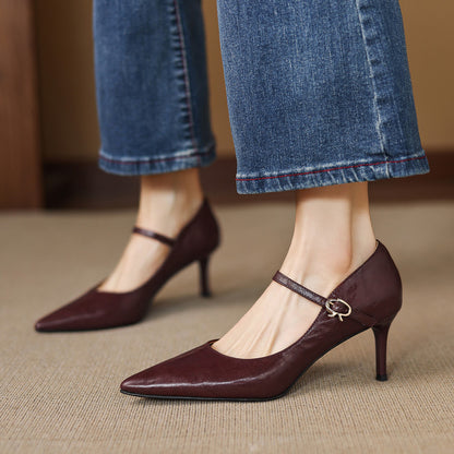 Helene Genuine Leather Heels