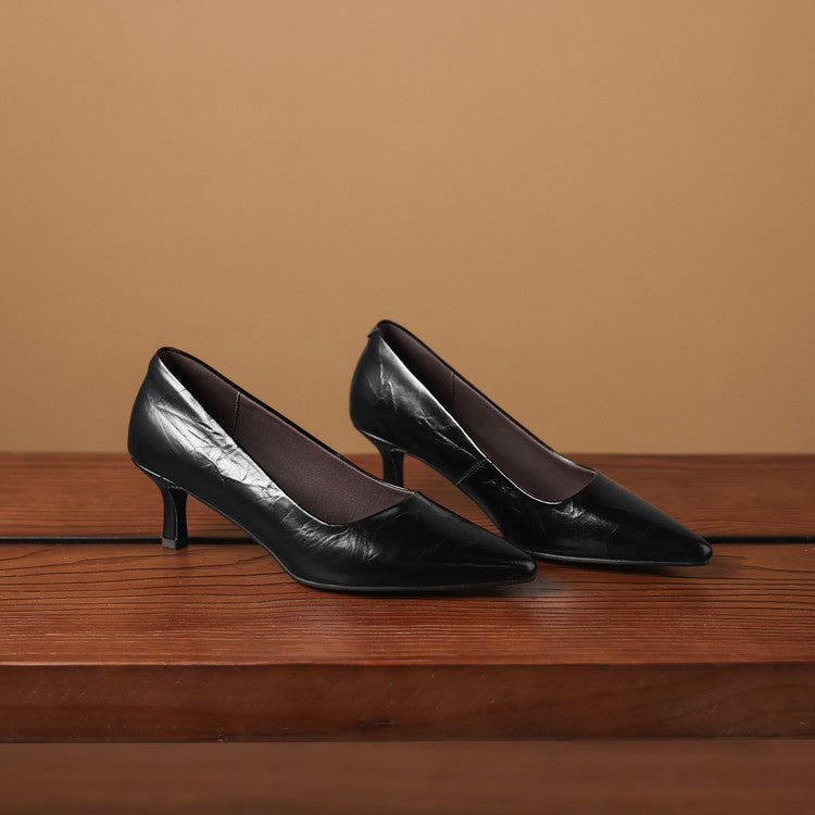Emey Genuine Leather Heels