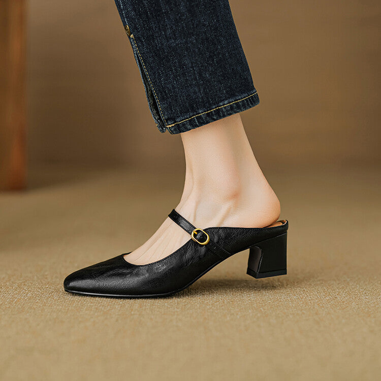 Zaya Genuine Leather Mules