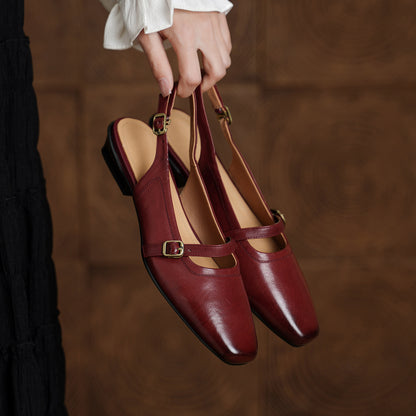 Vani Genuine Leather Slingbacks