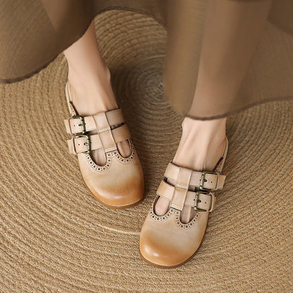 Adria Genuine Leather Mules