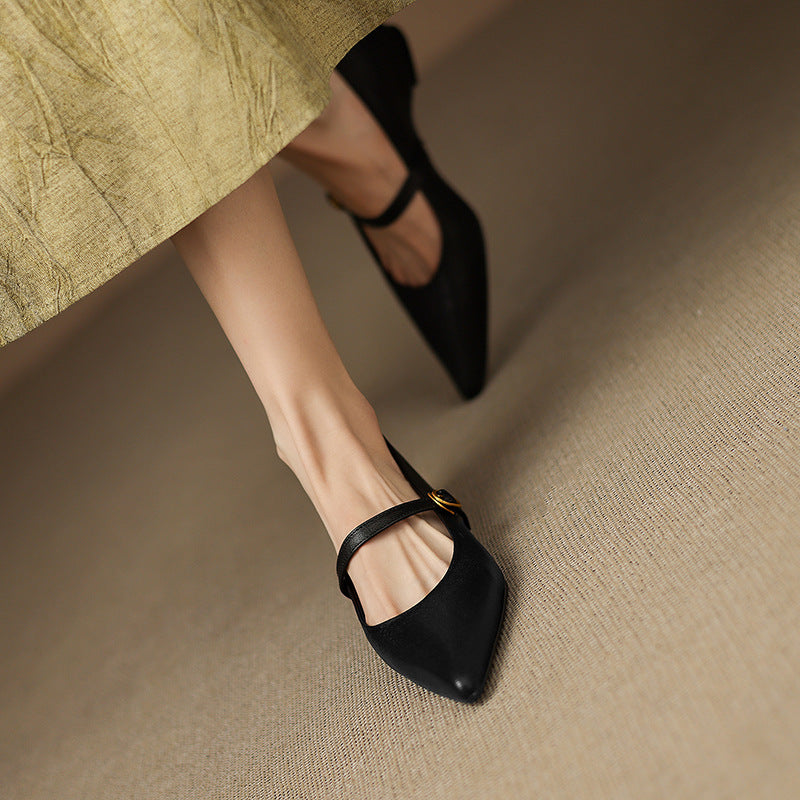 Delia Genuine Leather Heels