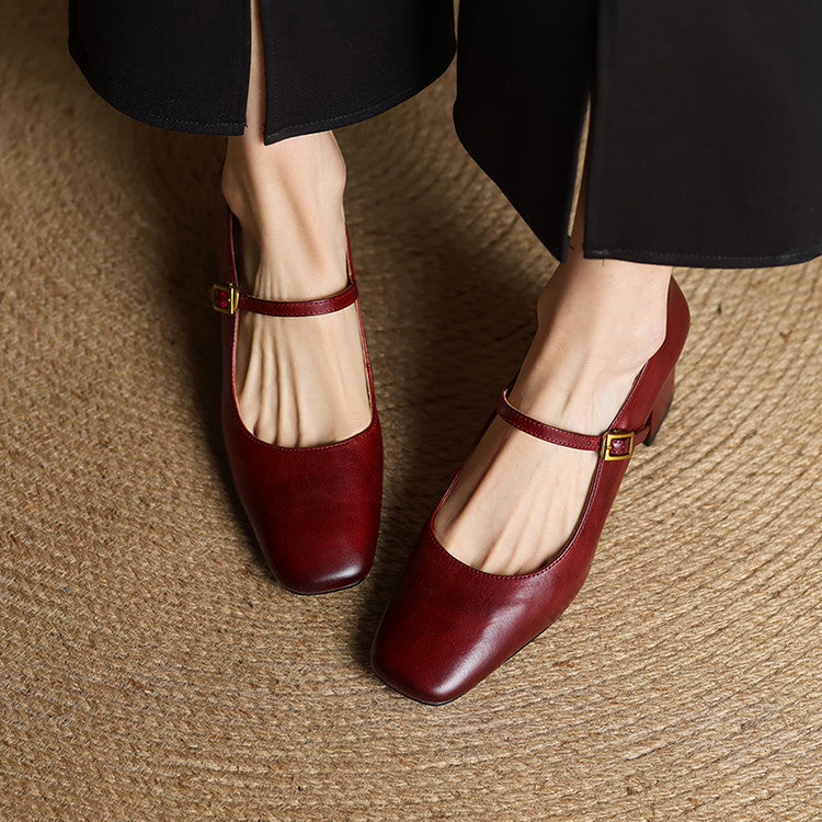 Lenara Genuine Leather Heels