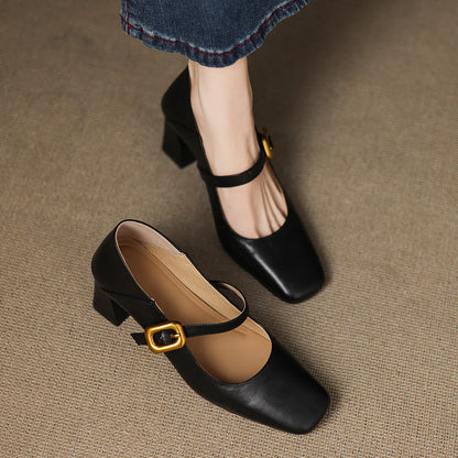 Zinia Genuine Leather Heels