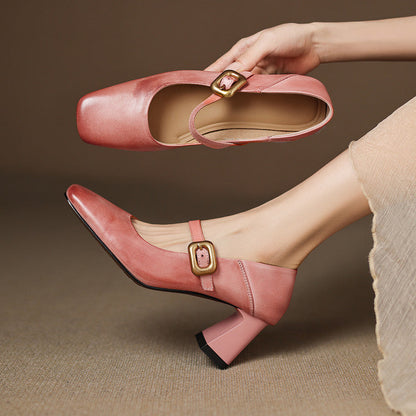 Zinia Genuine Leather Heels