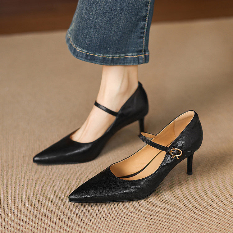 Helene Genuine Leather Heels