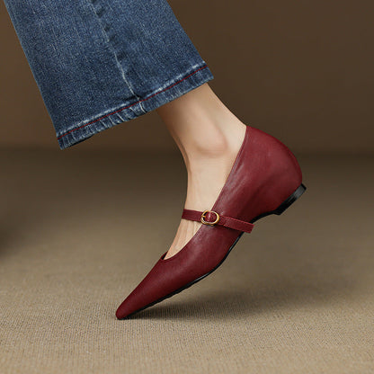 Delia Genuine Leather Heels