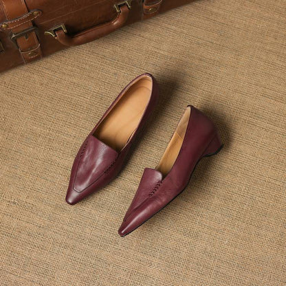 Lena Genuine Leather Pointed-Toe Pumps