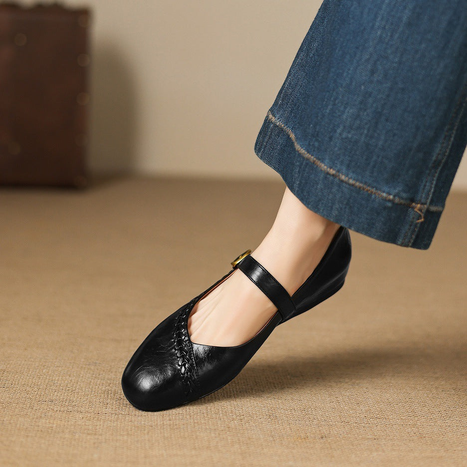 Zylen Genuine Leather Flats