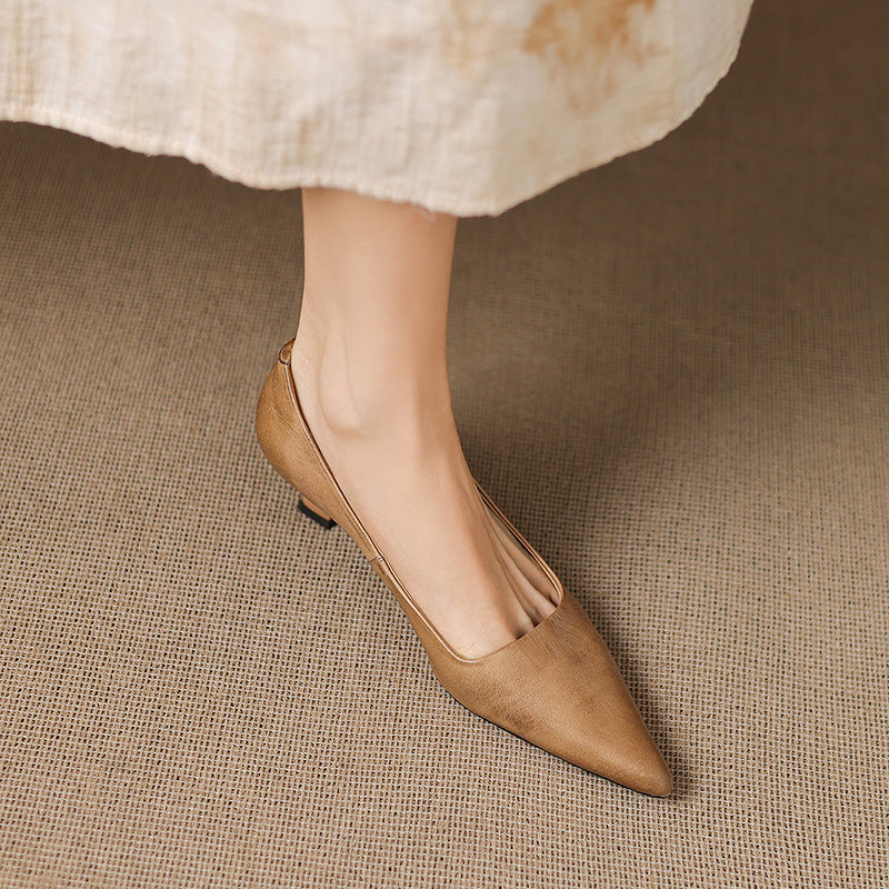 Bria Genuine Leather Heels