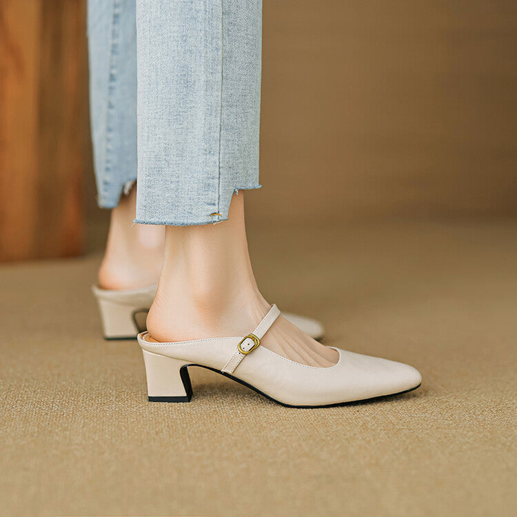 Zaya Genuine Leather Mules