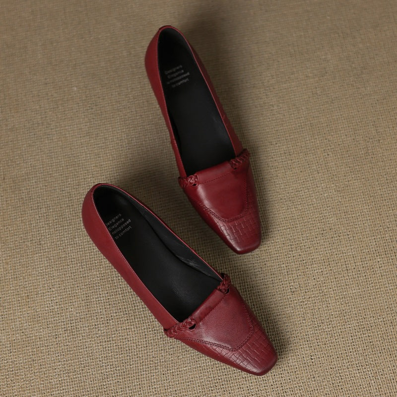 Alira Genuine Leather Wedge Pumps