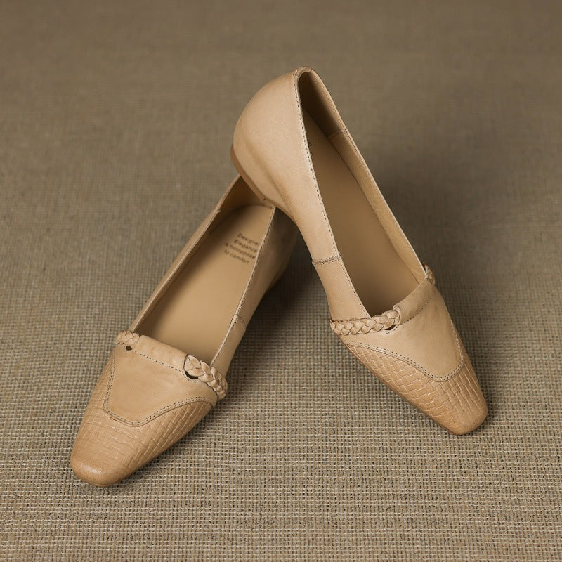 Alira Genuine Leather Wedge Pumps