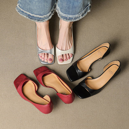 Doria Peep Toe Genuine Leather Heels