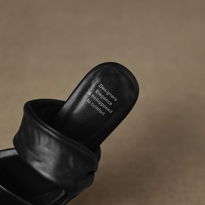 Zelen Genuine Leather Crossover Strap Sandals