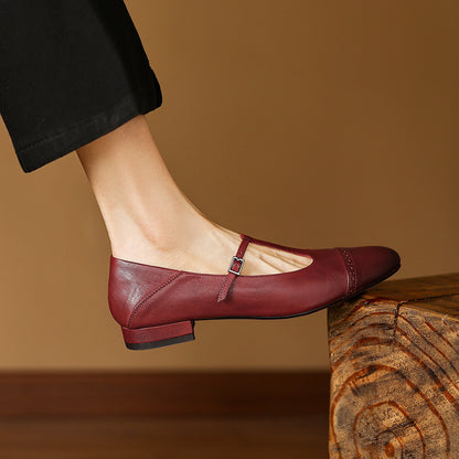 Myzor Genuine Leather Flats