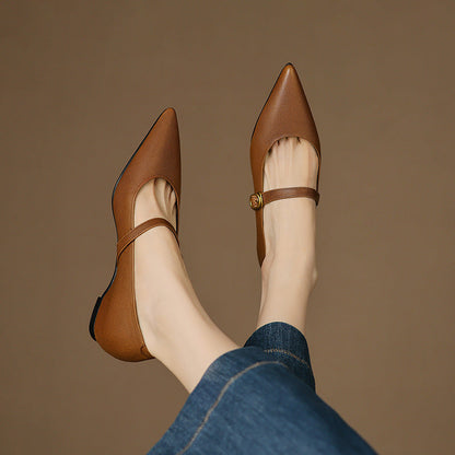 Delia Genuine Leather Heels