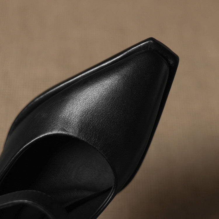 Eda Genuine Leather Heels