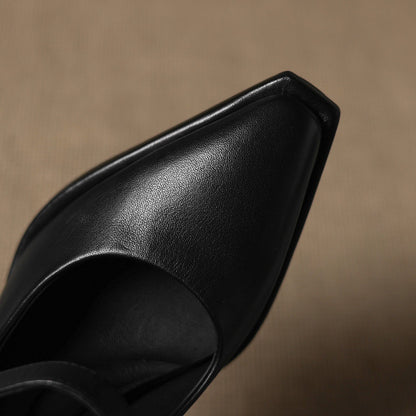 Eda Genuine Leather Heels