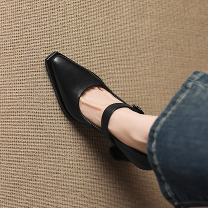 Eda Genuine Leather Heels