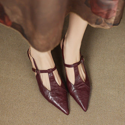 Noir Genuine Leather Heels