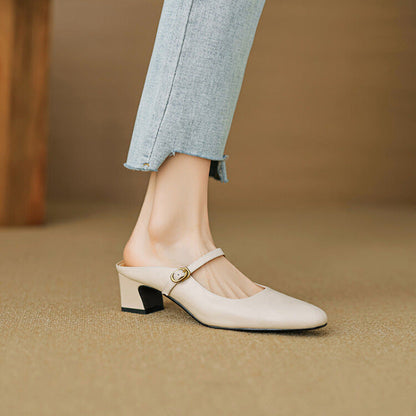Zaya Genuine Leather Mules