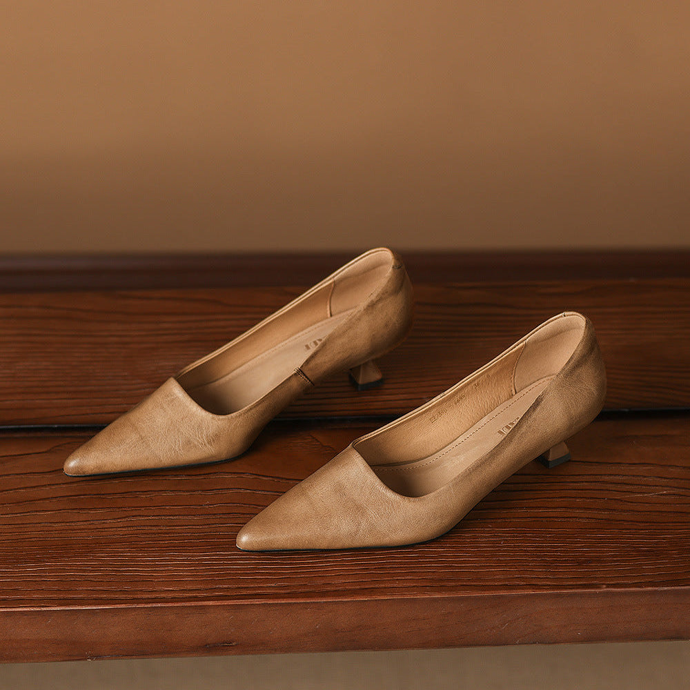Bria Genuine Leather Heels