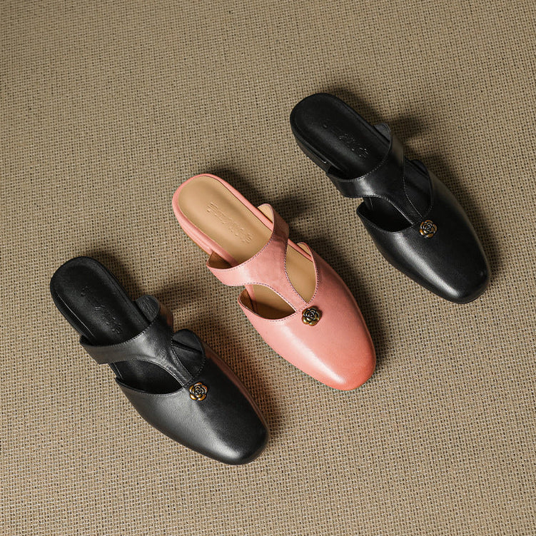 Corel Genuine Leather Mules