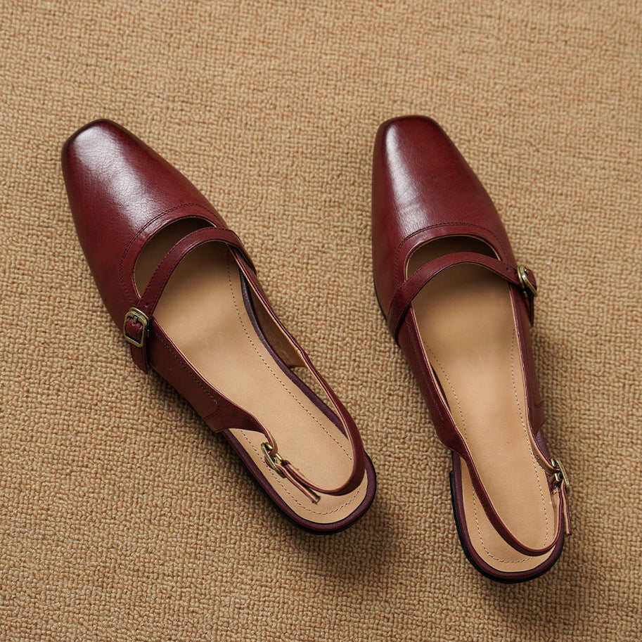 Vani Genuine Leather Slingbacks