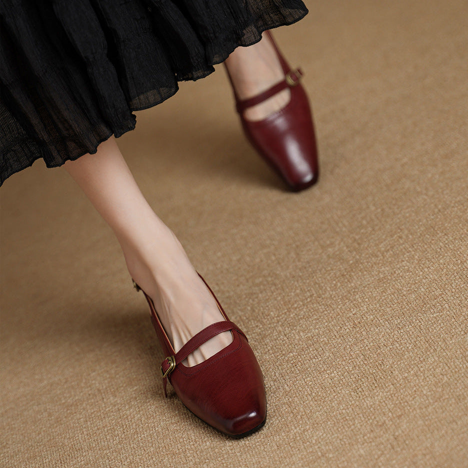Vani Genuine Leather Slingbacks