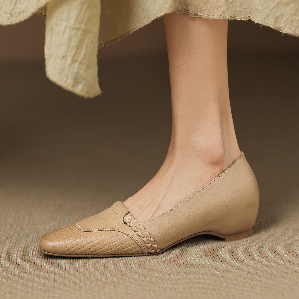 Alira Genuine Leather Wedge Pumps