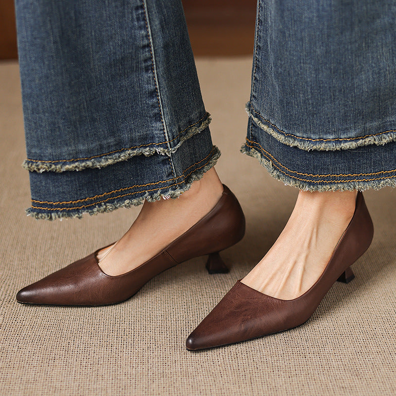 Bria Genuine Leather Heels