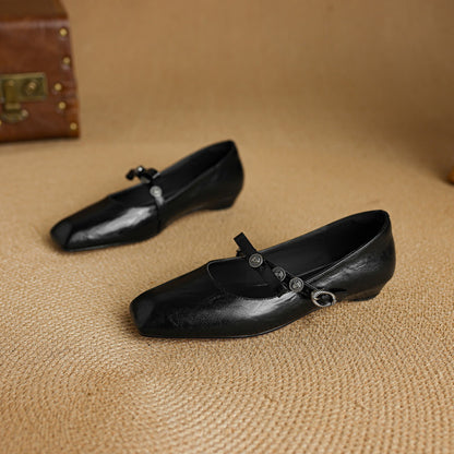 Neris Genuine Leather Mary Jane Flats