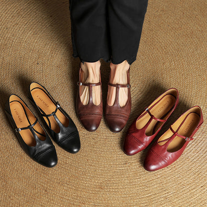 Bia Genuine Leather Flats