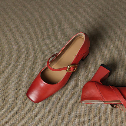 Zinia Genuine Leather Heels