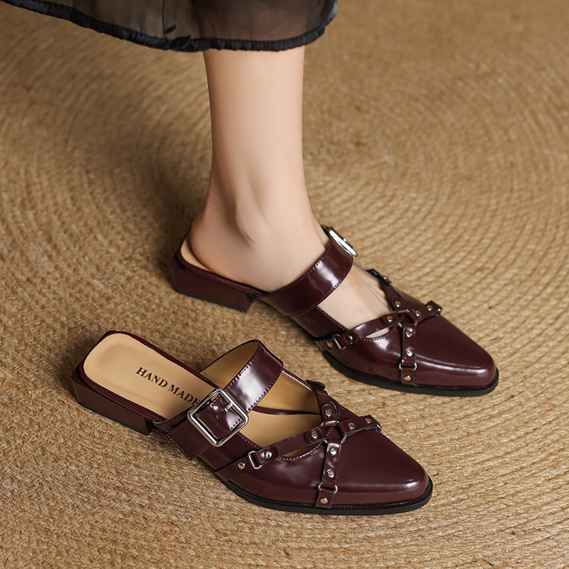 Renly Genuine Leather Slingbacks