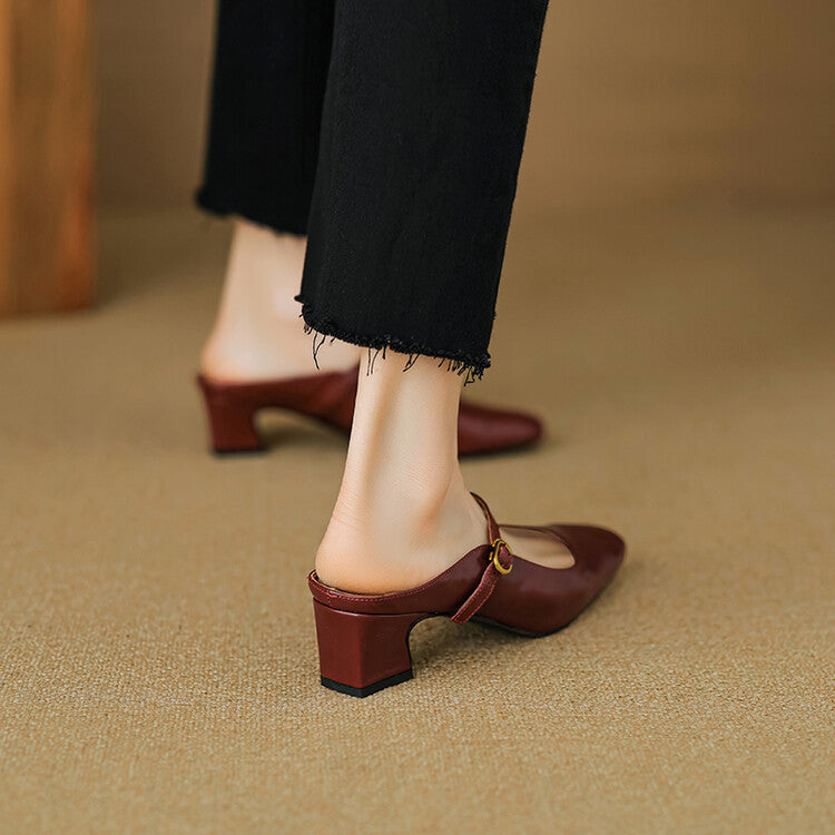 Zaya Genuine Leather Mules