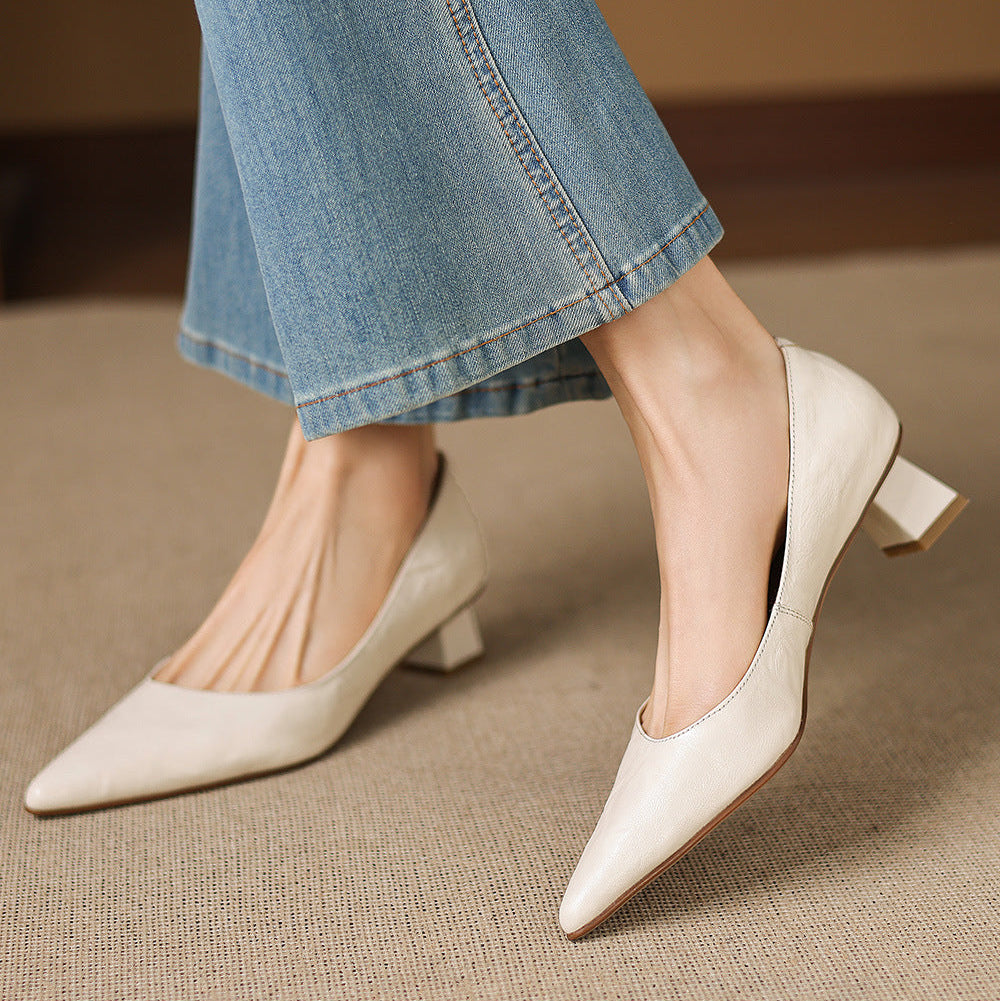 Jovia Genuine Leather Heels
