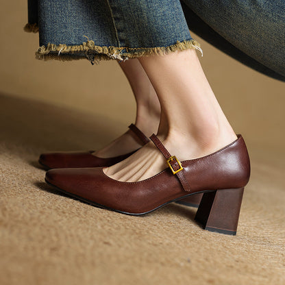 Lenara Genuine Leather Heels