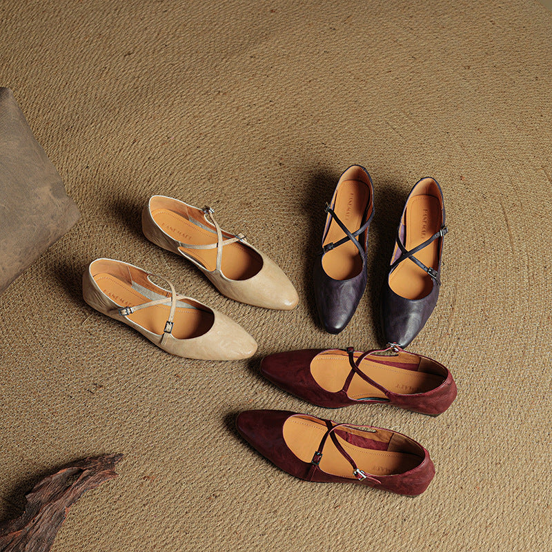 Eclan Genuine Leather Flats