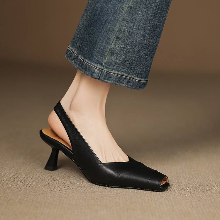 Kelly Genuine Leather Slingbacks