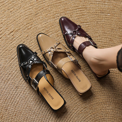 Renly Genuine Leather Slingbacks