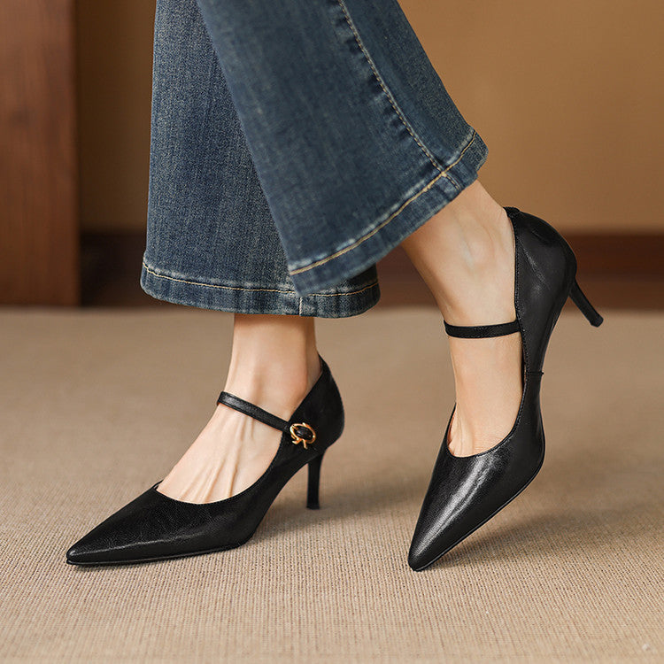 Helene Genuine Leather Heels